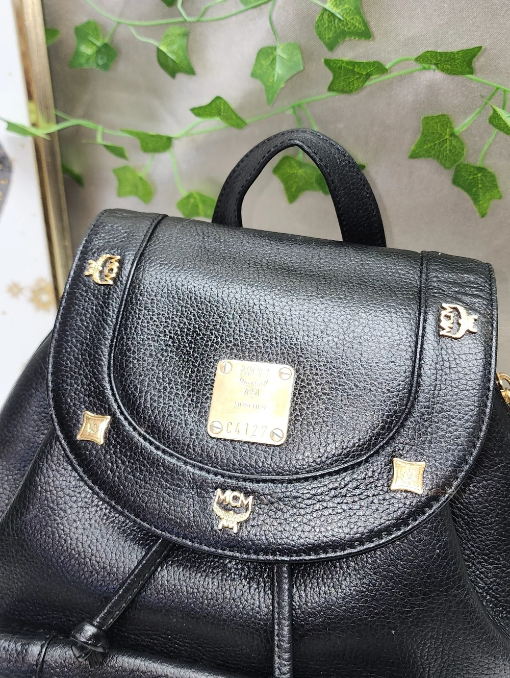 Authentic MCM Stark Pebbled Leather Backpack Excellent Condition